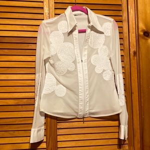 Blouse with zipper front nice collar